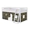 Alaterre Furniture Roxy Twin Wood Junior Loft Bed with White with Green Camo Tent AJRX10WHATCGN - alternate 1